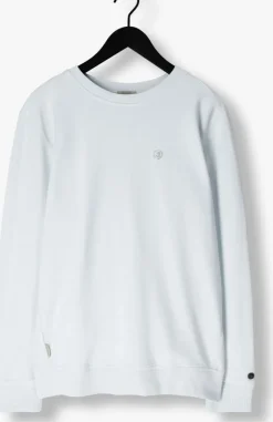 blauwe cast iron trui long sleeve r-neck regular fit twill