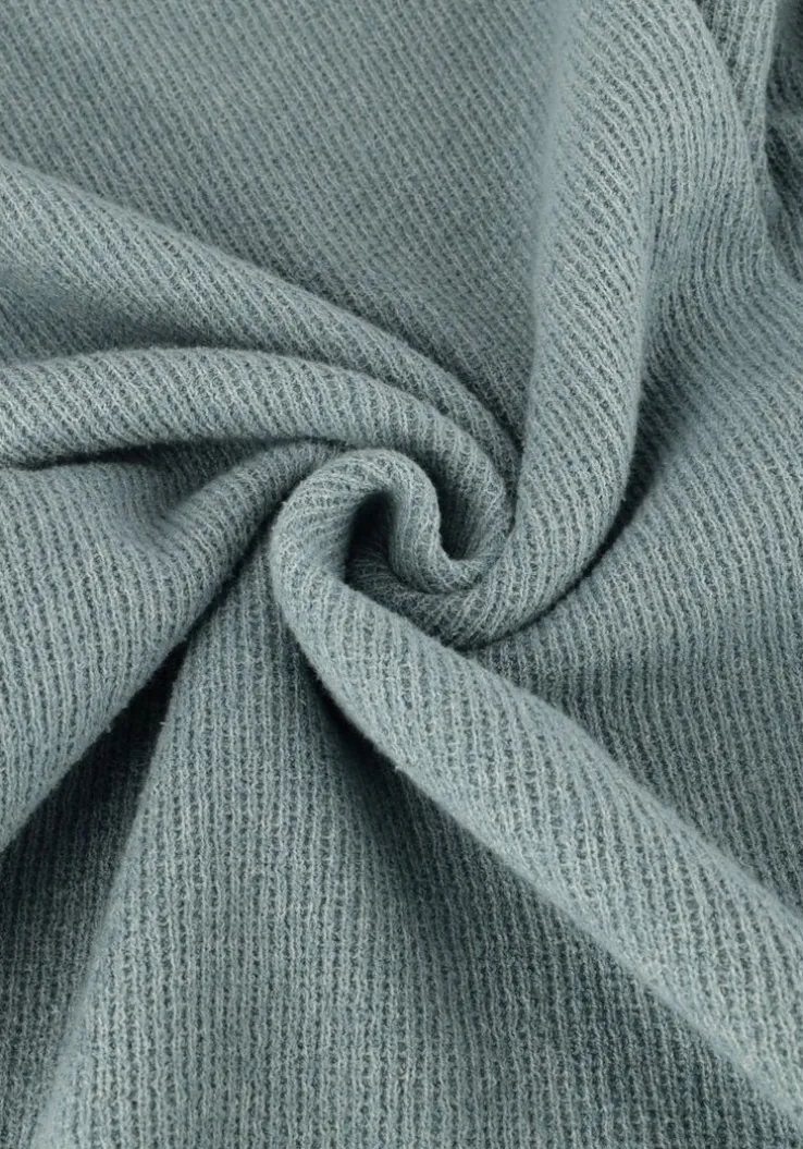 blauwe cast iron trui mock neck fine boucle