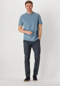 blauwe cast iron t-shirt short sleeve r-neck regular fit interlock