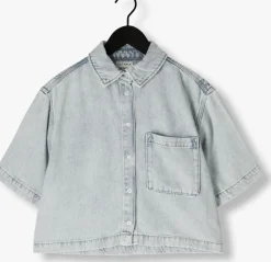 blauwe catwalk junkie blouses short sleeve denim blouse