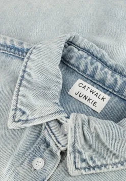 blauwe catwalk junkie blouses short sleeve denim blouse