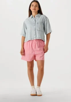 blauwe catwalk junkie blouses short sleeve denim blouse