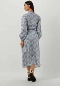blauwe circle of trust midi jurk gwen dress