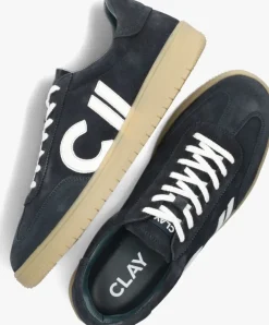 blauwe clay lage sneakers cl124h251
