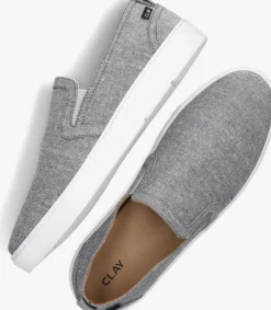 blauwe clay loafers gregory