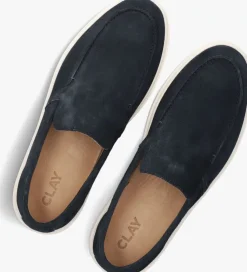 blauwe clay loafers lpliam