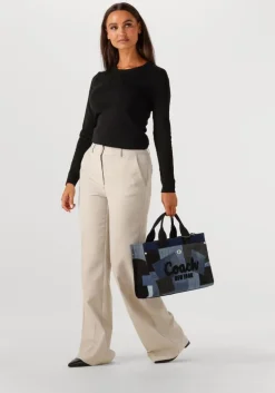 blauwe coach handtas patchwork denim cargo tote