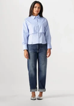blauwe co'couture blouses sandy double layer shirt