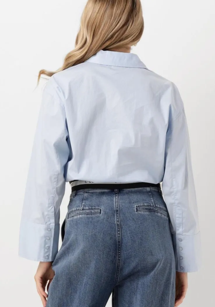 blauwe co'couture blouses cotton crisp logo crop shirt