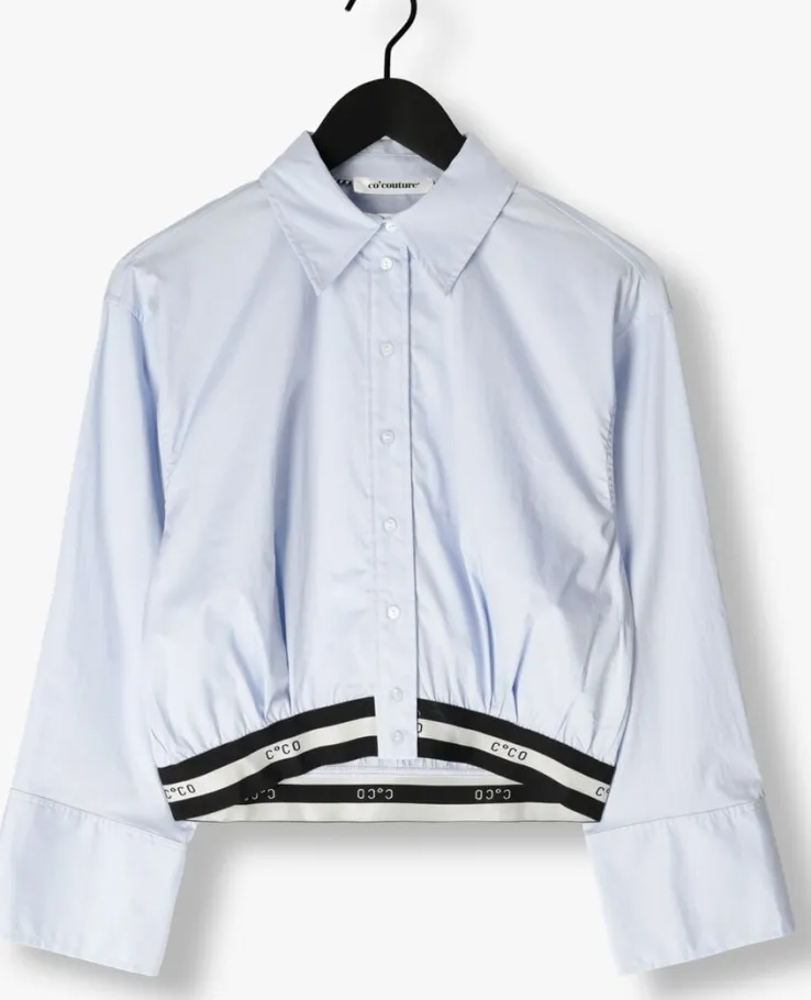 blauwe co'couture blouses cotton crisp logo crop shirt