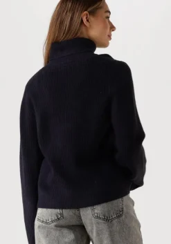 blauwe co'couture coltrui row rib rollneck