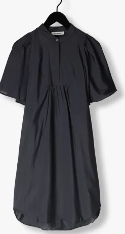 blauwe co'couture midi jurk callum volume dress