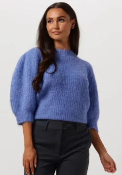 blauwe co'couture trui coralie bow rib knit
