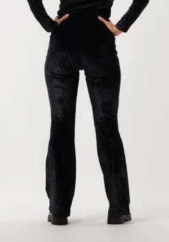 blauwe colourful rebel flared broek jolie zebra velvet flare