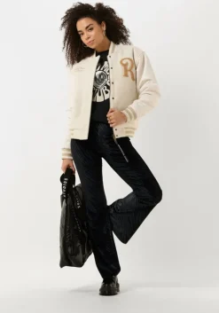 blauwe colourful rebel flared broek jolie zebra velvet flare