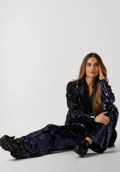 blauwe colourful rebel pantalon emy sequins flare pants