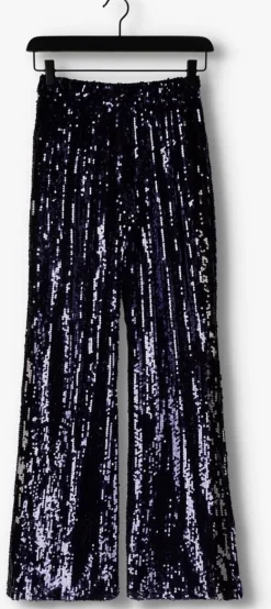 blauwe colourful rebel pantalon emy sequins flare pants