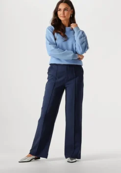 blauwe colourful rebel pantalon rus straight pants