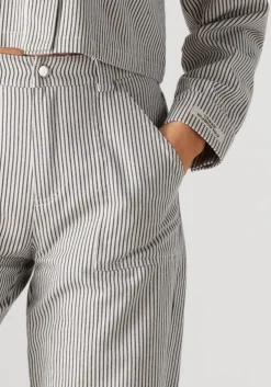 blauwe colourful rebel straight leg jeans kensi striped worker pants