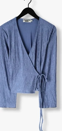 blauwe colourful rebel top winona structure wrap top