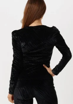 blauwe colourful rebel tops & t-shirts joss zebra velvet gathered top