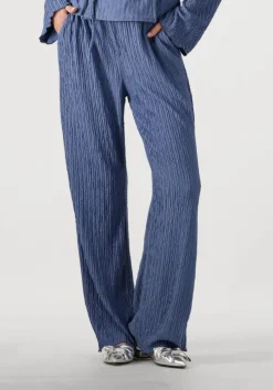 blauwe colourful rebel wijde broek melody structure straight pants