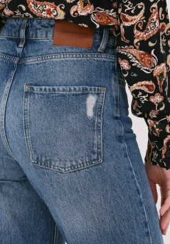 blauwe colourful rebel wide jeans gaia high rise wide leg denim pants