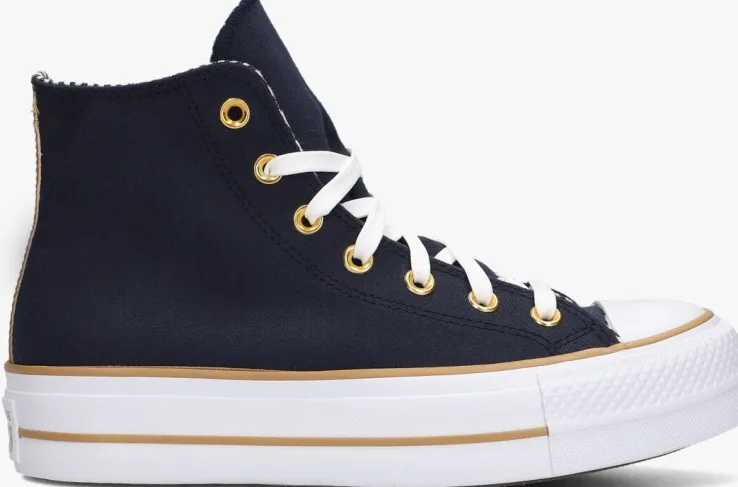 blauwe converse hoge sneakers chuck taylor all star lift platform