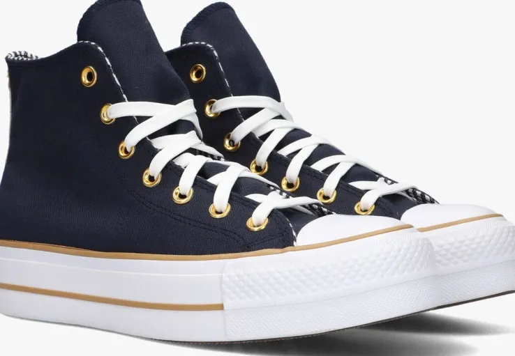blauwe converse hoge sneakers chuck taylor all star lift platform