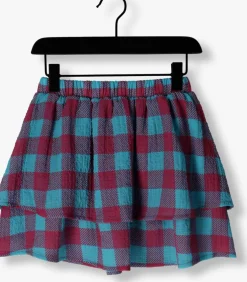 blauwe daily brat minirok sandy checked skirt