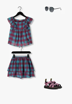 blauwe daily brat minirok sandy checked skirt