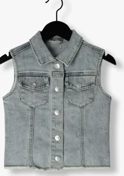 blauwe daily7 gilet denim gilet allover print
