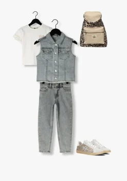 blauwe daily7 gilet denim gilet allover print