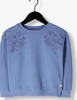 blauwe daily7 sweater sweater embroidery flower
