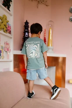 blauwe daily7 t-shirt t-shirt double layer