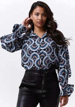 blauwe dea kudibal blouses mimi ns (co) - shirt with ruffles