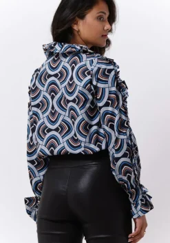 blauwe dea kudibal blouses mimi ns (co) - shirt with ruffles