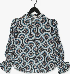 blauwe dea kudibal blouses mimi ns (co) - shirt with ruffles