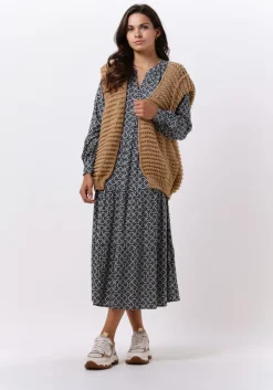 blauwe dea kudibal maxi jurk cathrin (v) - dress with balloon sleeves