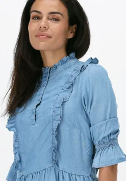 blauwe dea kudibal midi jurk silja ns (co) - dress with ruffles