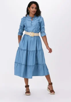 blauwe dea kudibal midi jurk silja ns (co) - dress with ruffles