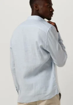 blauwe dstrezzed casual overhemd jagger shirt linen
