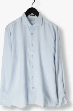 blauwe dstrezzed casual overhemd jagger shirt linen