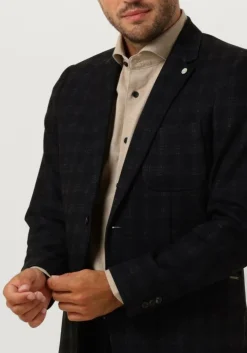 blauwe dstrezzed colberts travel check blazer