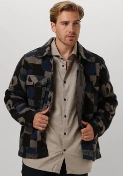 blauwe dstrezzed mantel maverick overshirt