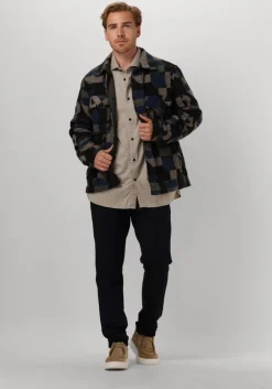 blauwe dstrezzed mantel maverick overshirt