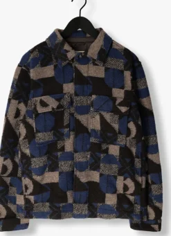 blauwe dstrezzed mantel maverick overshirt