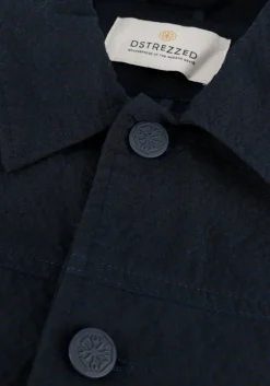 blauwe dstrezzed overshirt trucker jacket seersucker