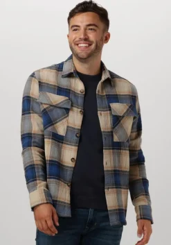 blauwe dstrezzed overshirt corey overshirt