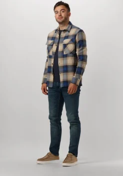 blauwe dstrezzed overshirt corey overshirt
